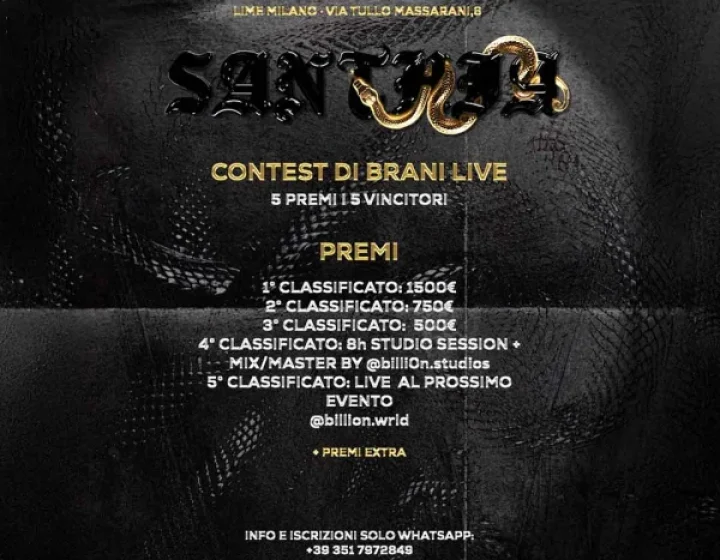 BILLION PRESENTA SANTHIA’ @ Lime Milano 09 Gennaio 2026   Lime Milano