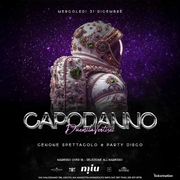 Mercoledì 31 Dicembre • Capodanno 2026 • Cenone Spettacolo e Party by Me Encanta | Miu disco dinner