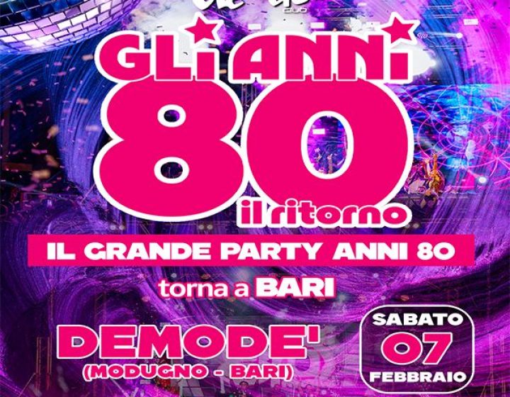 GLI ANNI 80 IL RITORNO   Demode Club