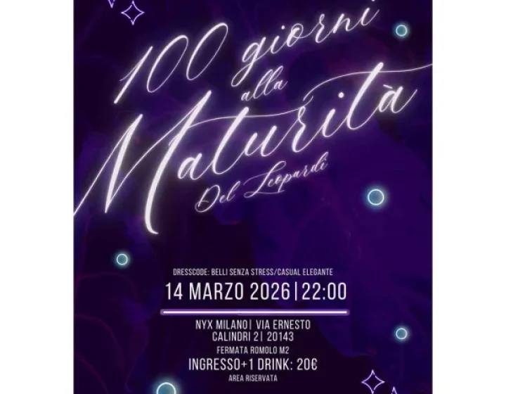 100 giorni alla maturità del Leopardi   NYX Milano