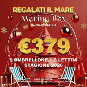 Regalo di Natale Ombrellone + 2 Lettini | Marina Bay