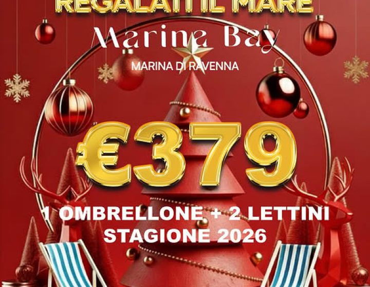 Regalo di Natale Ombrellone + 2 Lettini Marina Bay