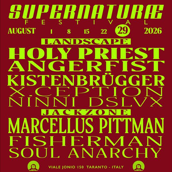 Supernaturae at Sound Department 29th August W/ Holy Priest, Angerfist, Kistenrugger and Pittman | SOUND DEPARTMENT
