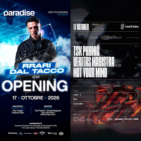 Opening - Rrari Dal Tacco + ØNATION | Paradise