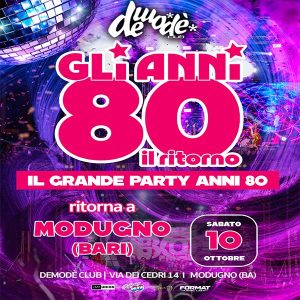 Gli Anni 80 il ritorno | Demode Club